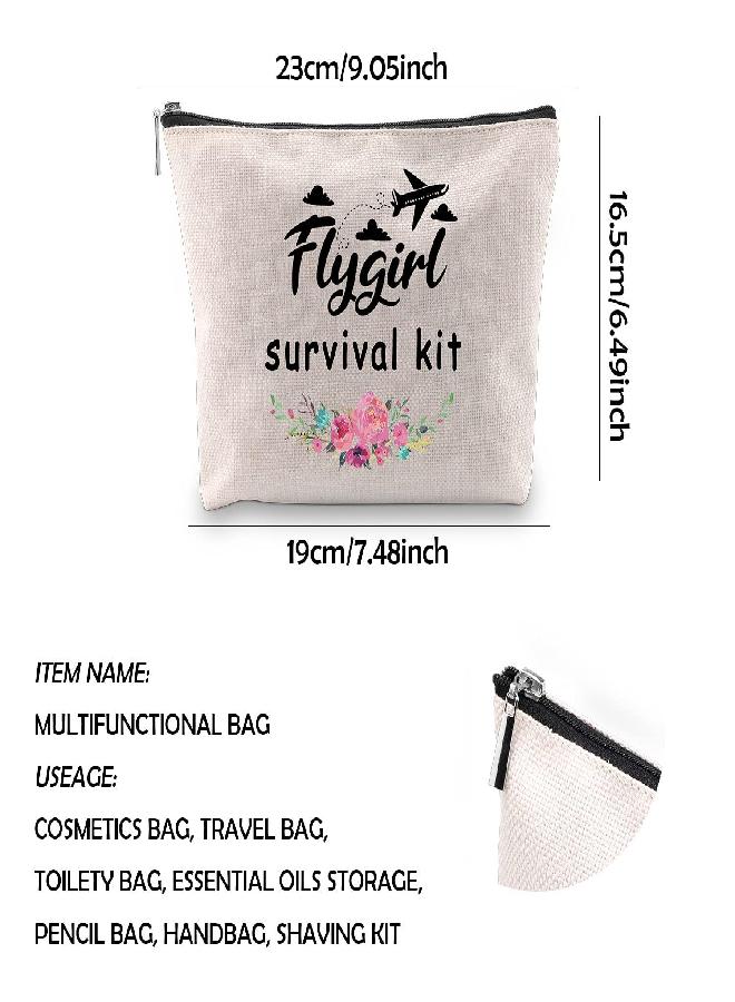 WCGXKO Flygirl Survival Kit Flight Attendant Gift Zipper Pouch Travelling Bag for Stewardess Flight Crew (Flygirl Survival) - Image 1