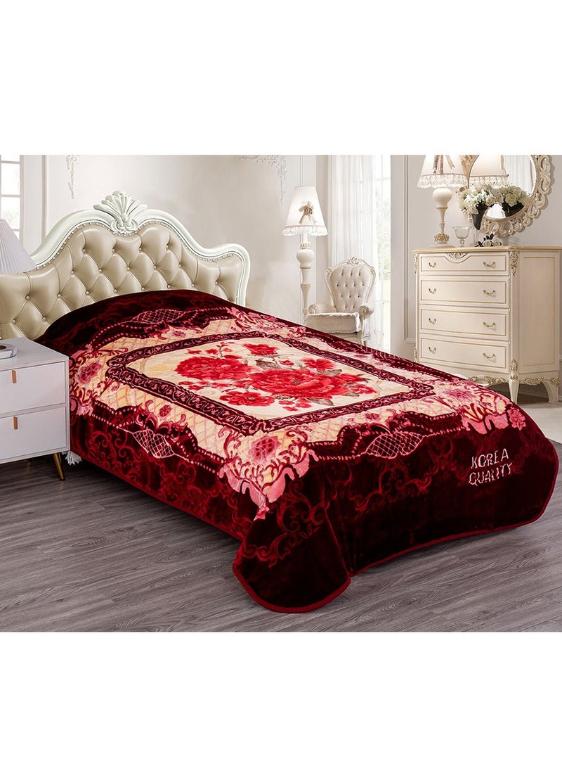 STARLIFE Single Ply Premium Korea Quality Blanket Made by 100% Polyester SPUN YARN Obtained from Virgin Polyester Which is Suitable for winter and Rainy Season 160*240CM 7LBS 