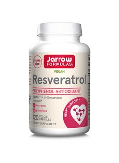 jarrow formulas Resveratrol 100 Mg 120 Veggie Caps Resveratrol + Vitamin C Antioxidant & Cardiovascular Support 120 Servings  - Image 2