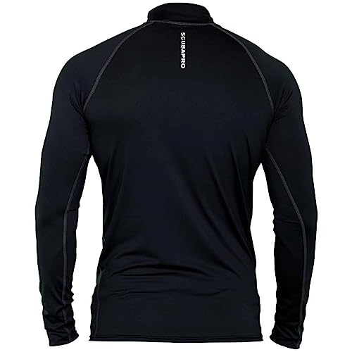 SCUBAPRO UPF 50 Rash Guard Long-Sleeve Men’s Diving Shirt, for Scuba Diving and Water Sports, Pull-On Polyester Exposure Protection Layer, X-Large, Black - Image 2