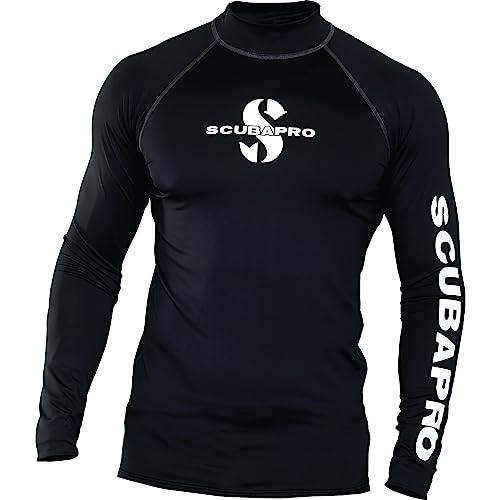 SCUBAPRO UPF 50 Rash Guard Long-Sleeve Men’s Diving Shirt, for Scuba Diving and Water Sports, Pull-On Polyester Exposure Protection Layer, X-Large, Black - Image 3