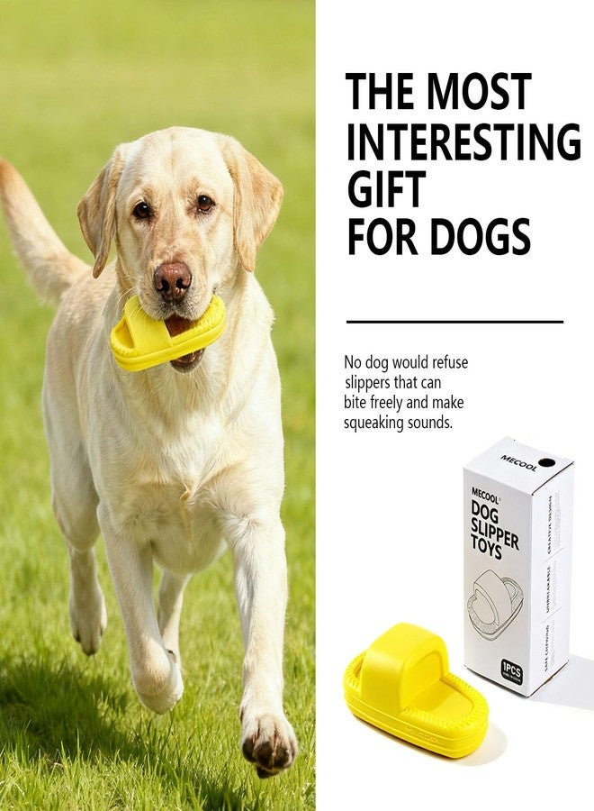 MECOOL Dog Toy 2PCS Unbreakable Slippers Squeaky Dog Toys for Teehing Chewing Size for Medium and Samll Breeds,Yellow and Orange - Image 3