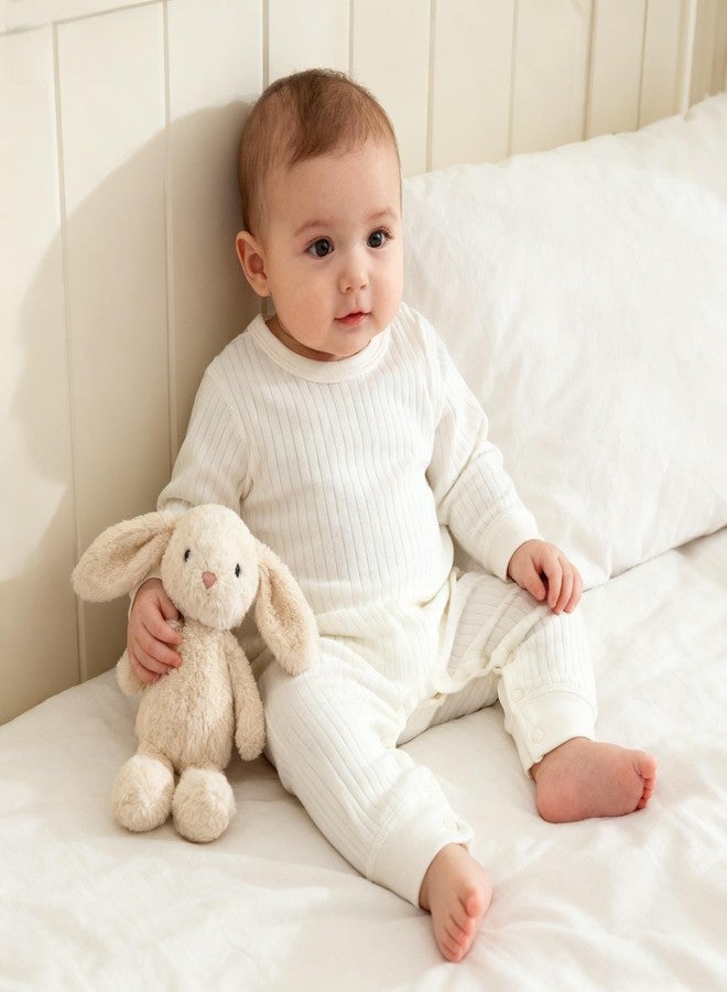 HALQAHA Baby Romper Long Sleeve Pure Cotton Unisex One Piece Jumpsuit, Newborn Clothes Soft Breathable Outfit（white 0-3 - Image 4