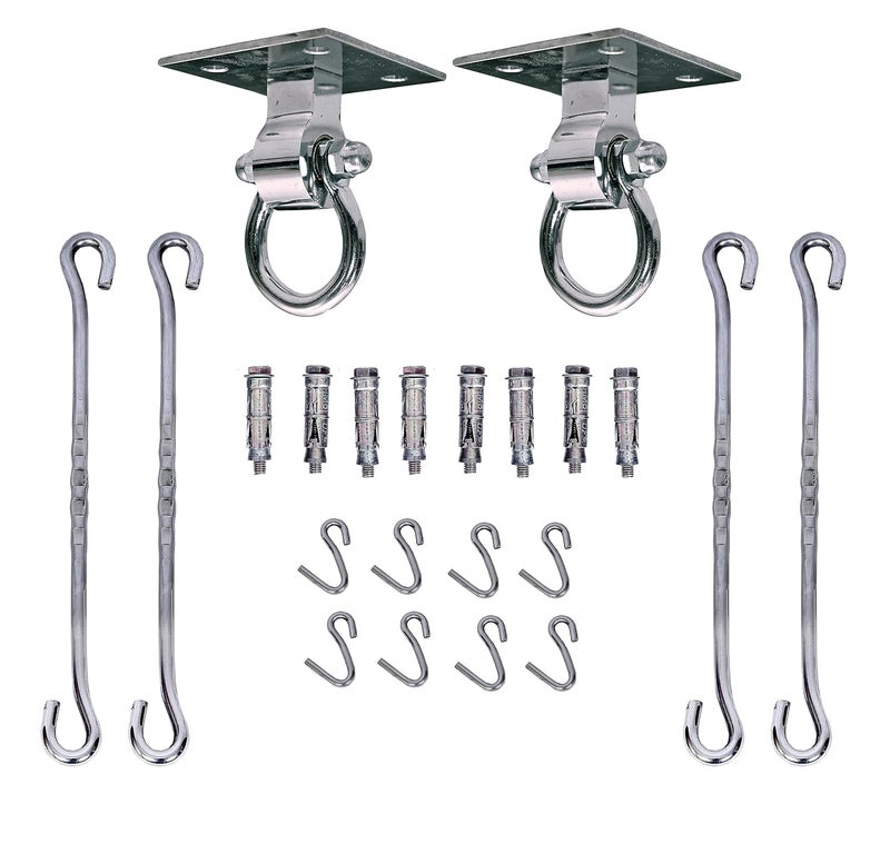 TrendyCreationHub Swing Saliya AccessoriesHeavy Duty Silent Bearing Swing Hanger for Indoor Outdoor Playground Combo Pack Pack of 28 Steel Link Rods 8 S Hooks2 Ceiling Kada8 Anchor Fasteners  - Image 1