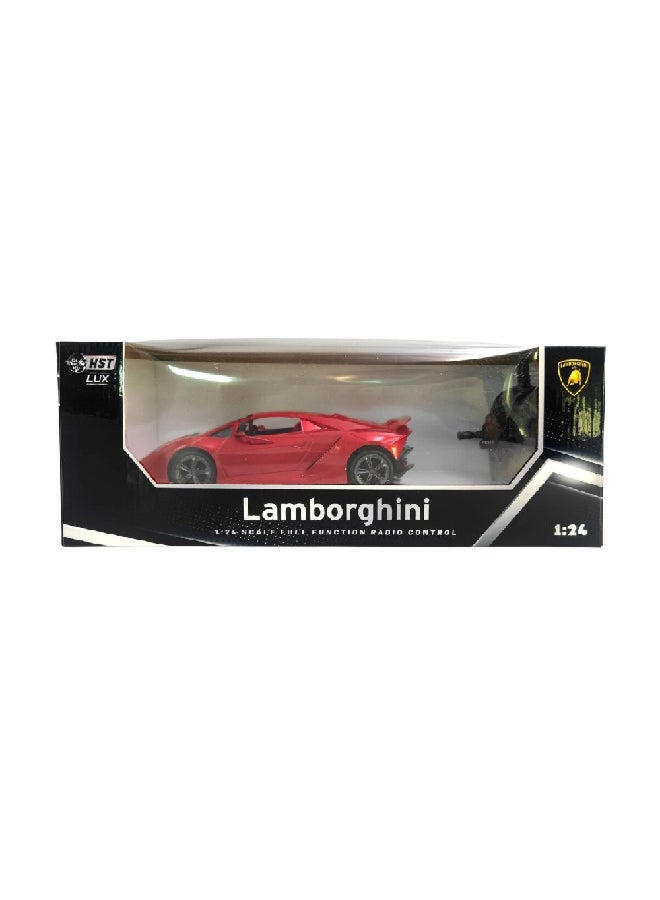 HST LUX Licensed 1:24 Scale Lamborghini Car with Remote Control for Kids Red 11.5 x 13.5 x 29.5 cm 2404S-HST4 