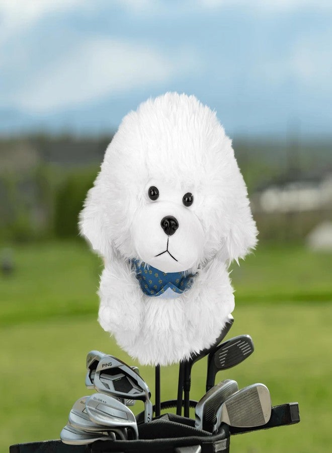 barudan golf Lovely Dog Golf Club Covers for Driver, Plush Golf Driver Headcover Adorable White Dog Golf Headcover Best Golf Gifts for Men Women - Image 2