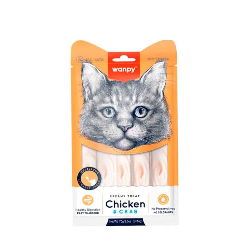 Wanpy Creamy Treat Chicken & Crab   5 x 14 g