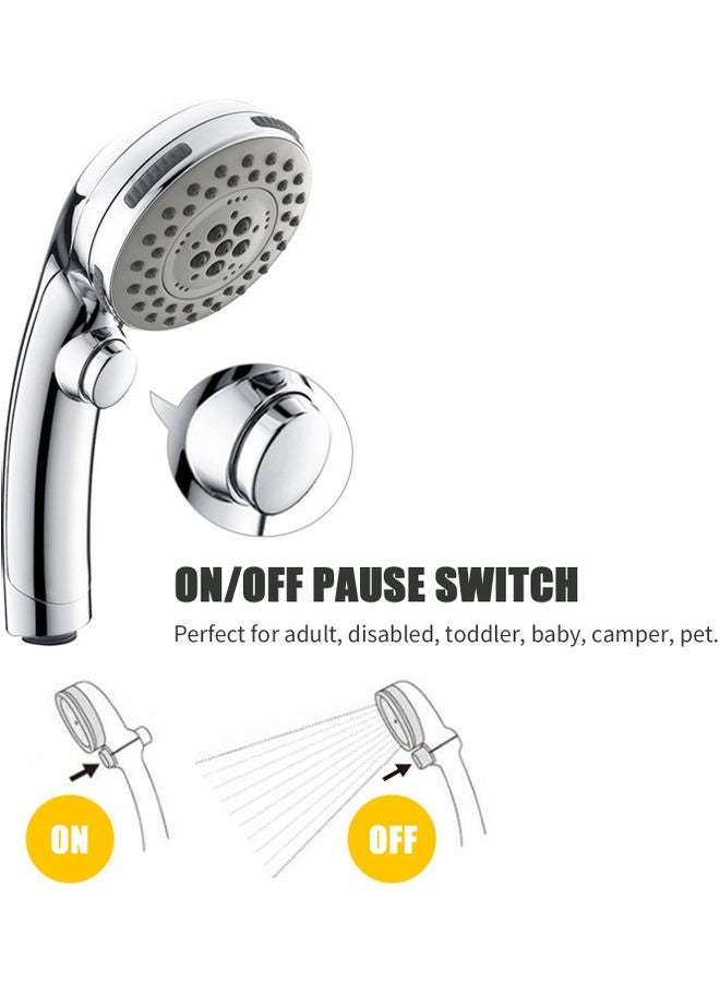 NIBEMINENT 5 Spray Setting Shower Head Silver 25.50x6.50x11.80cm - Image 4