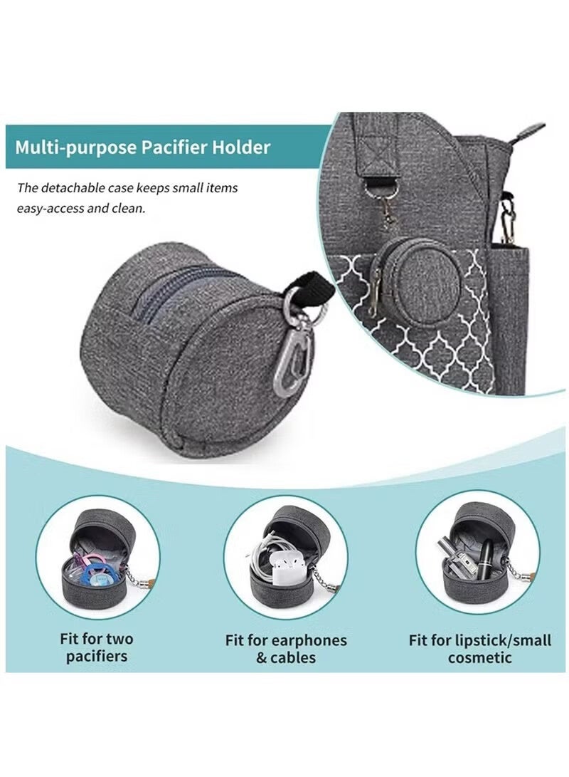 AGREON Diaper Bag with Cup Holder, Multi Function Baby Bag, Travel Diaper Bag for Mom and Dad, Baby Diaper Bag Tote, Large Capacity and Stylish Organizer for Baby Care(Grey) - Image 4
