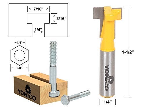 YONICO T Track T Slot Router Bit 1/4-Inch Hex Bolt 1/4-Inch Shank 14190q - Image 2