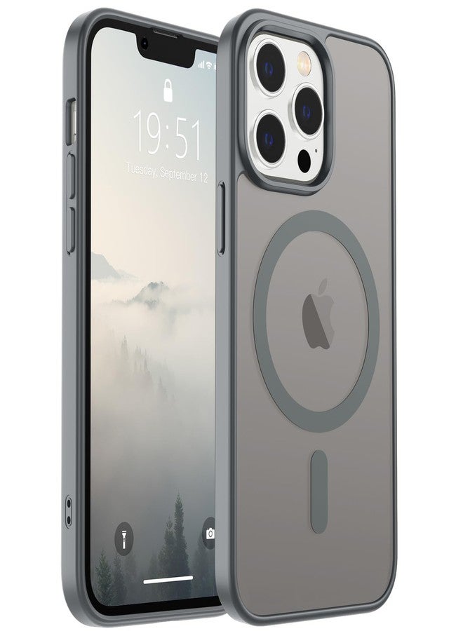 SUPFINE Magnetic for iPhone 13 Pro Max Case (Compatible with MagSafe) (Military Grade Drop Protection) Slim Translucent Matte Shockproof with Anti-Fingerprint Phone Case,Gray - Image 1