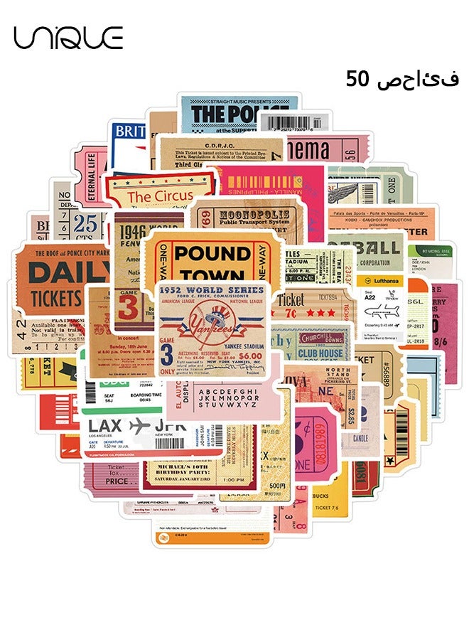 يونيك 50 قطعة من ملصقات الكتابة على الجدران من الفينيل المقاومة للماء لزجاجات المياه والكمبيوتر المحمول والهاتف والكمبيوتر والجيتار، هدايا للمراهقين والفتيات والمشجعين - Image 1