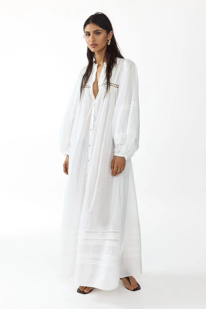 H&M  Oversized tie-belt tunic dress for Women | Best Price UAE