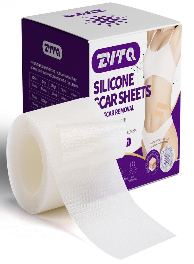 Zvtq Medical Silicone Scar Sheets,Silicone scar tape- Reusable Scar Tape for C-Section Surgery Keloids & Burns 4cm x 1.5m (1.6" x 60" (Clear - Image 1
