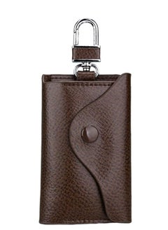KASTWAVE Key Pouch PU Leather Key Case Wallet Universal Card Storage Bag Keychain for Women Men Birthday Gift Coffee  - Image 1