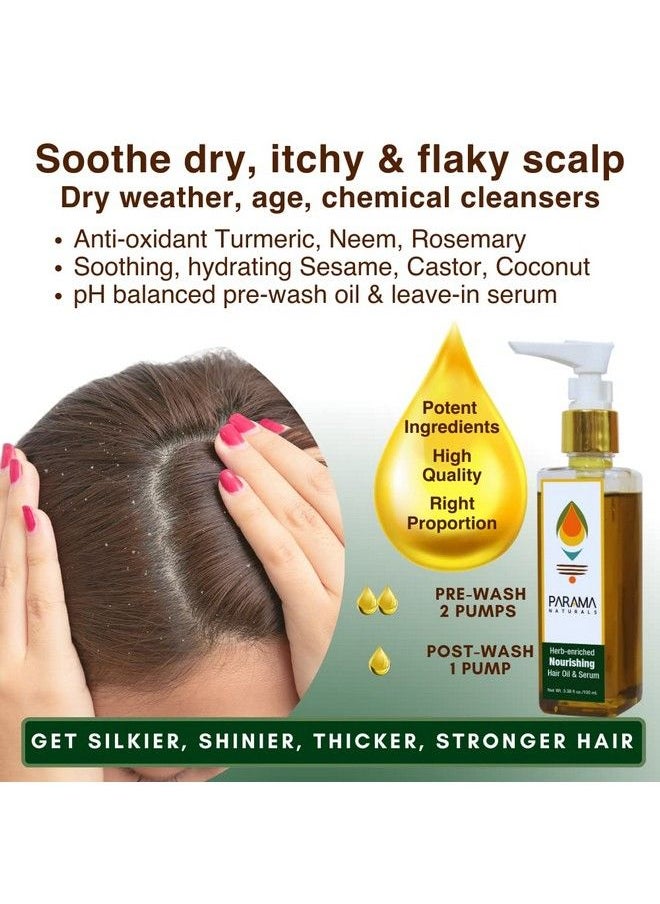 PARAMA NATURALS - Herbenriched Nourishing Hair Oil And Leave In Hair Serum100Ml With Amla Brahmi Bhringaraj Hibiscus Onion Seed Oil. - Image 1