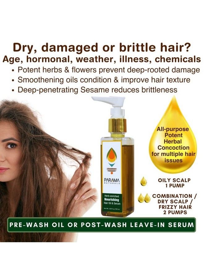 PARAMA NATURALS - Herbenriched Nourishing Hair Oil And Leave In Hair Serum100Ml With Amla Brahmi Bhringaraj Hibiscus Onion Seed Oil. - Image 1
