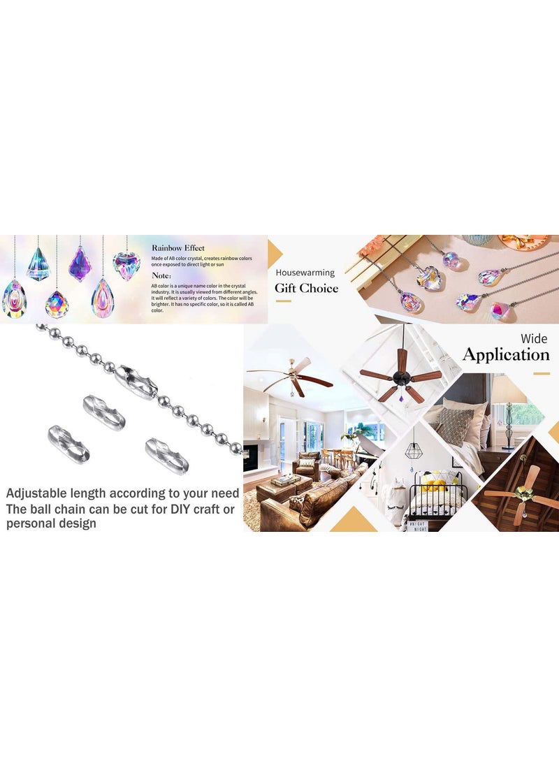 DIY Crafts DIY Crafts 13 Meter Kit Antique Silver Ceiling Fan Pull Chain ClearRandom Crystal Handle Pull Chain Maker Pull Chain Extension Connector for Bathroom 13 Meter Kit Antique Silver  - Image 2