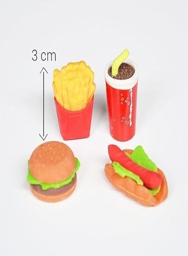 BriKSHi Mini Fast Food Eraser Cute Burger, Pizza, Fries & Sandwich Pencil Erasers for Kids (Set of 1) - Image 3