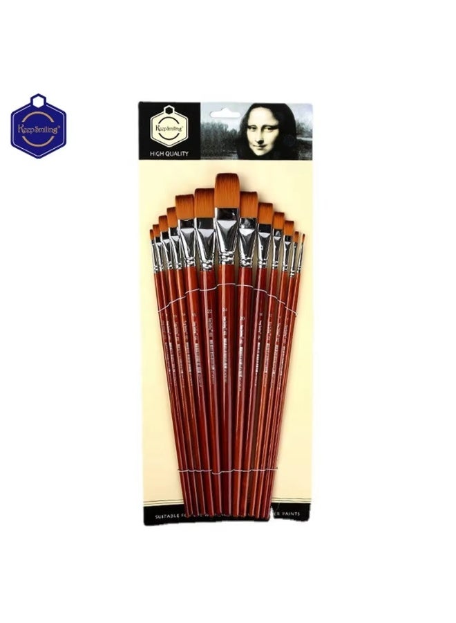 Keep Smiling 13PCS Professional Artist Brush Set for Oil, Acrylic & Watercolor - Image 3