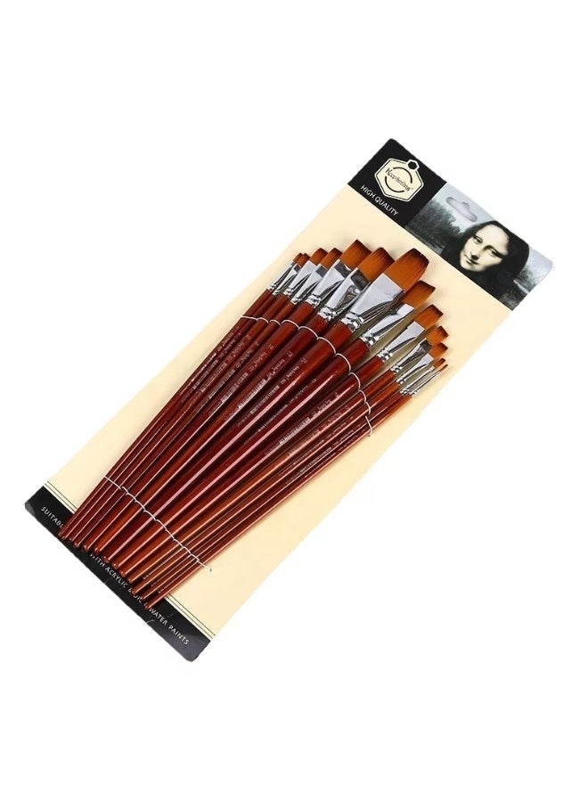 Keep Smiling 13PCS Professional Artist Brush Set for Oil, Acrylic & Watercolor - Image 1