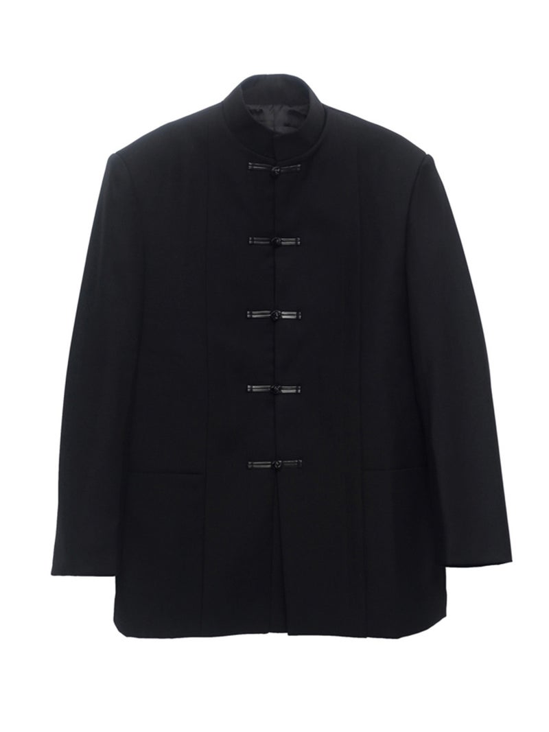 Chinese Men'S Wear Light Guofeng Lapel Shirt With Buckle Shirt Hanfu Zhongshan Suit Jacket - Image 5