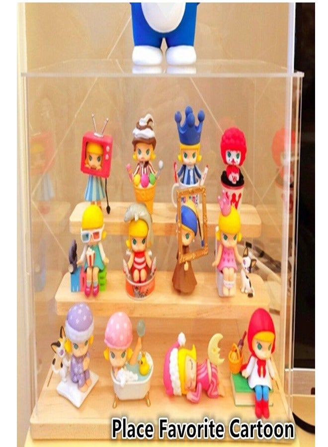 Transparent Display Box with Wooden Base 4 layer Dust proof - Image 5