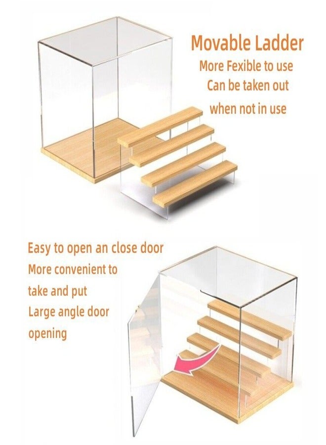 Transparent Display Box with Wooden Base 4 layer Dust proof - Image 4