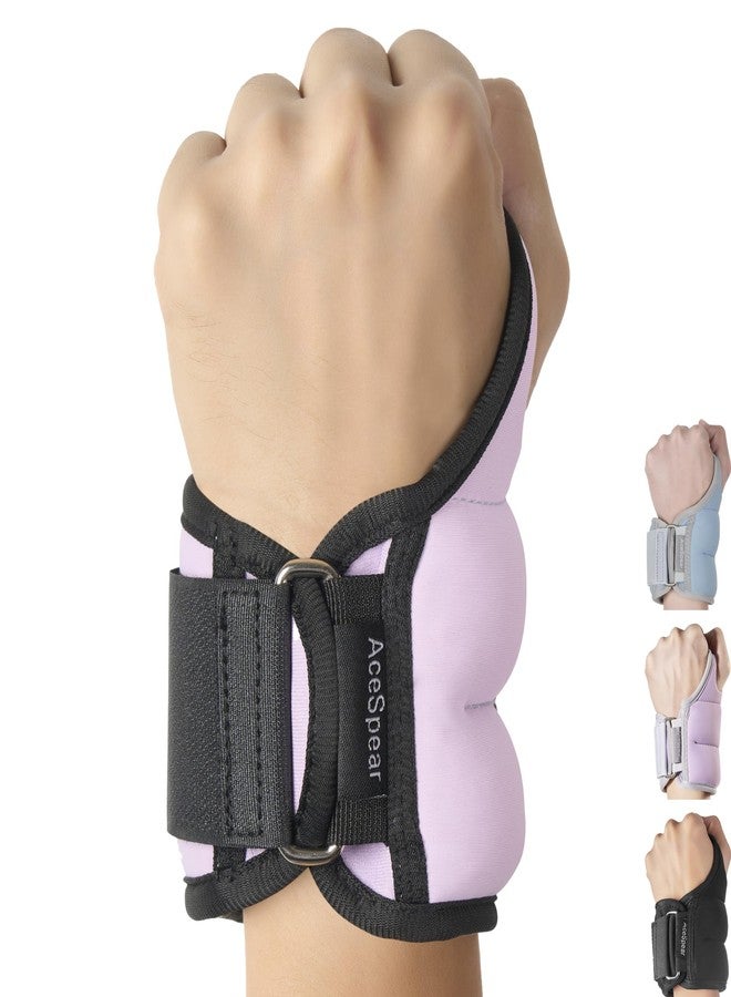 AceSpear Wrist Weights with Thumb Loops Lock for Men Women 1lb*2 2lbs*2 3lbs*2 Ankle Weights Weighted Gloves for Running Strength Training Walking Exercises (Lavender, 1 lb x 2) - Image 1