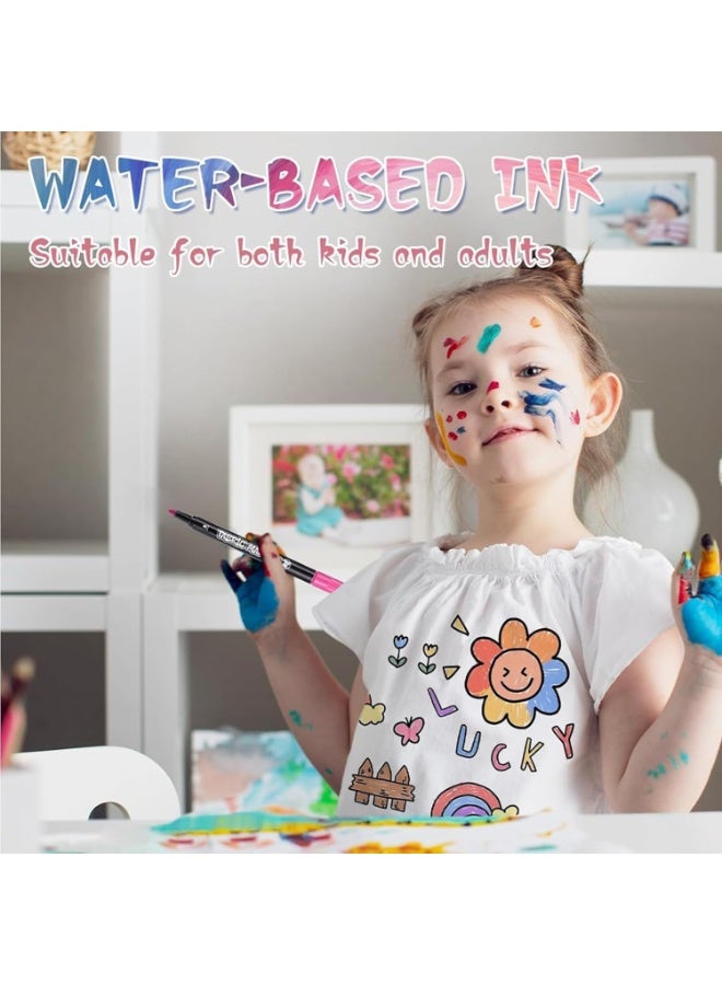 12 Fabric Markers Pens Set, Textile Marker Washable, Non Toxic Fabric Paint Pens, Permanent Marker for Clothes, Fine Point Textile Marker Pen, Craft Paint Pens Art Markers - Image 2