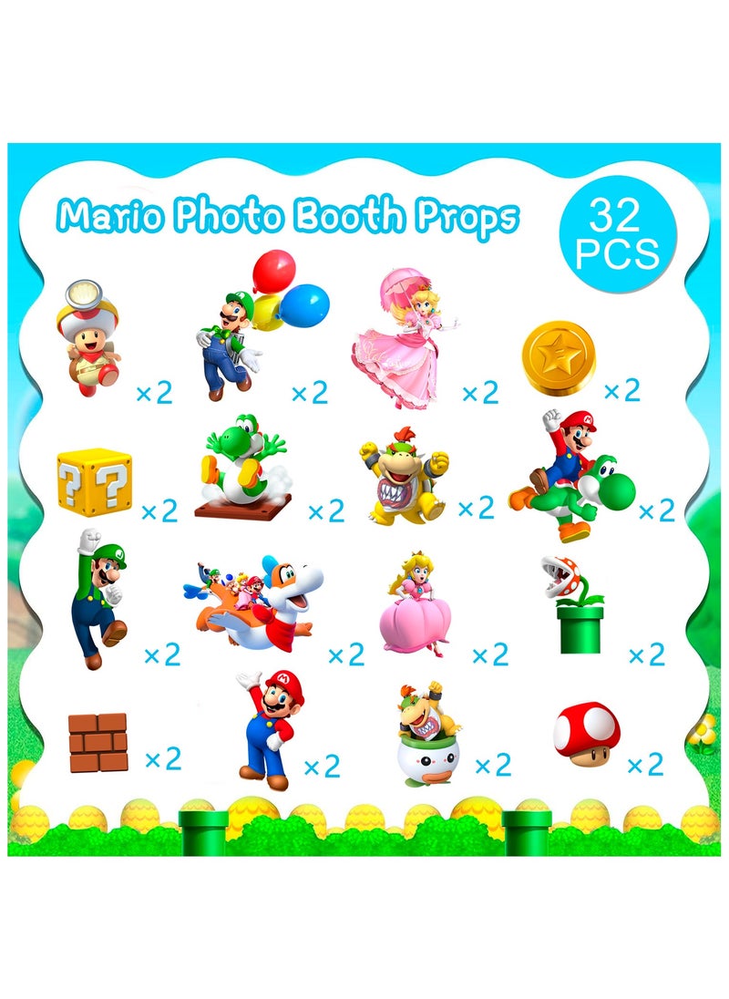 Super Mario Party Decorations Photo Props with Stick, 32pcs Mario Photo Booth Props Super Mario Photo Props Mario Party Photo Booth Props, Super Mario Birthday Party Supplies - pzsku/ZCD5326EE52066795AF71Z/45/_/1739256259/546a6a8a-19eb-4ab8-8f9e-56834b416d83