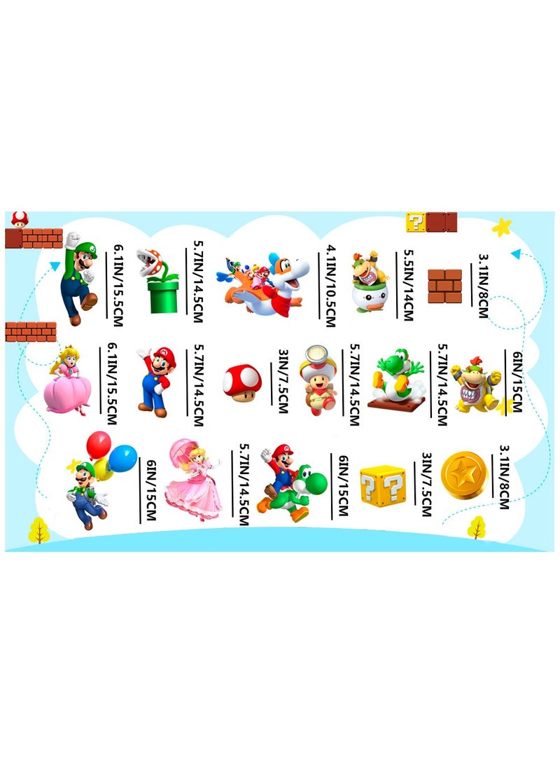 FRUITFUL PARTY Super Mario Party Decorations Photo Props with Stick, 32pcs Mario Photo Booth Props Super Mario Photo Props Mario Party Photo Booth Props, Super Mario Birthday Party Supplies - Image 3