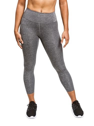 Sweat Shaper Women's Sauna Leggings Compression High Waist Yoga Pants Thermo Sweat Capris (Heather Grey, Large) - Image 1