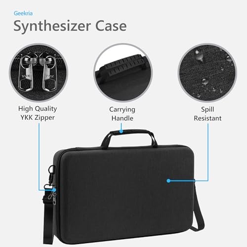 GEEKRIA Hard Shell Travel Case Compatible with Arturia MicroBrute UFOMicroFreak Audio Synthesizer Carrying Bag Dark Gray - Image 3