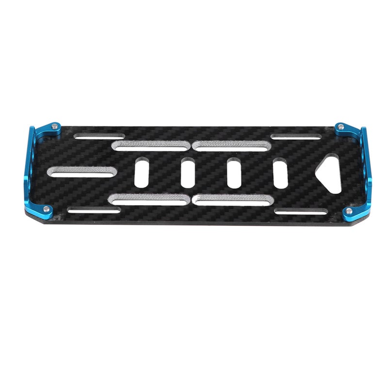 Aluminium Alloy Carbon Fiber Battery Mount Plate for Axial SCX10 CC01 F350 D90 1/10 Scale RC Car (Blue) - Image 3