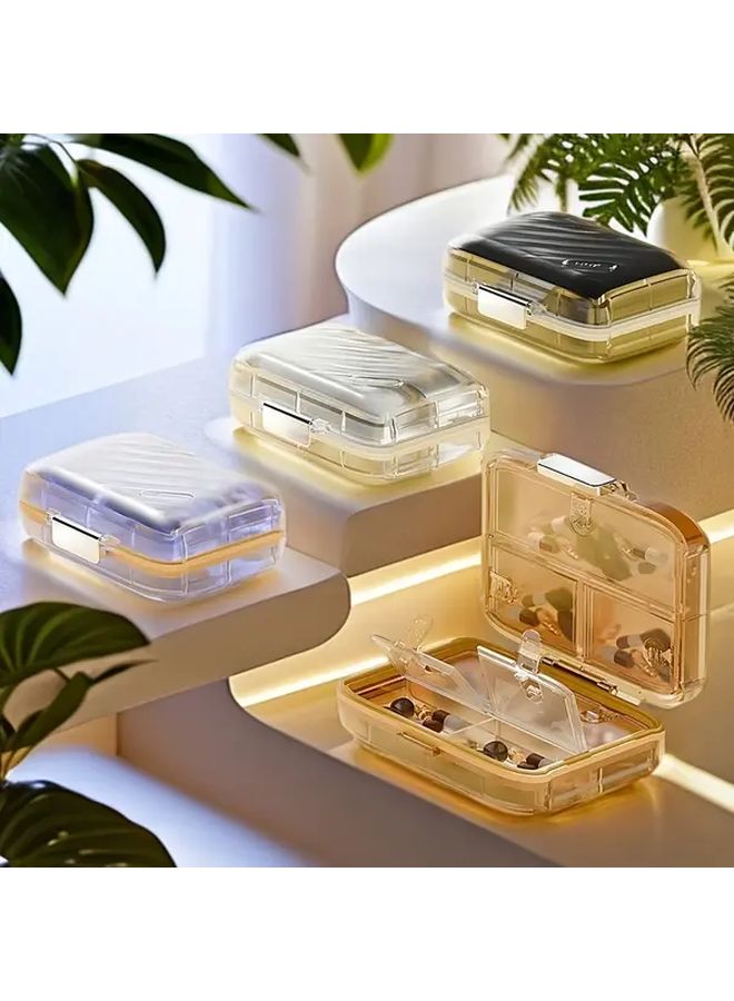 Tawny Large Capacity 7 Compartment Weekly Pill Organizer Box With Transparent Lid - Image 5
