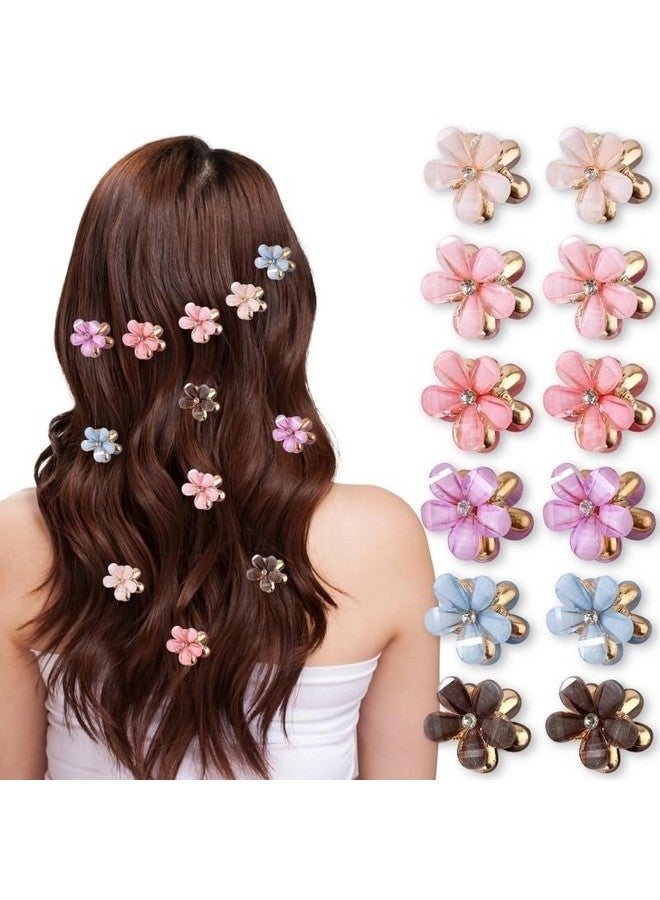 Samyak 12 Pcs Hair Clips Set | Cute Mini Studded Hair Claws Trendy Hair Barrettes For Girls Women | Trendy Hair Clutch Combo Fashion Hair Accessories - Image 1