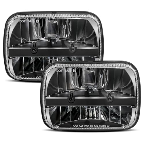 UNI-SHINE 5x7 led headlight 2pcs 7x6 led headlight Reflector Plug and Play H6054 H5054 Hi/Lo Sealed Beam DOT Approved Compatible with jeep Wrangler YJ Compatible with Cherokee XJ - Image 1