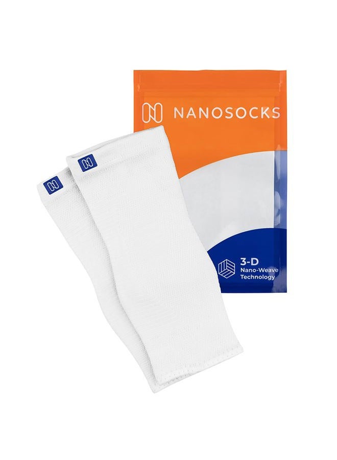 NanoSocks Compression Socks for Women & Men (1 Pair) - BEST Ankle Brace Support Sleeve for Neuropathy, Plantar Fasciitis, Diabetic Foot Nerve Pain Relief - Toeless (Medium, White) - Image 2