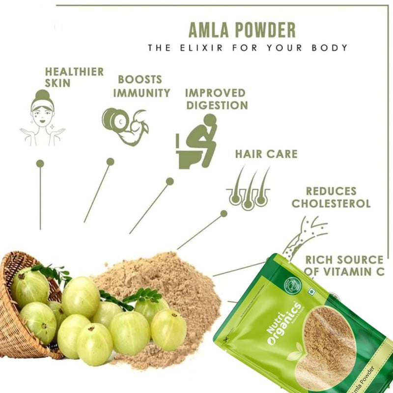 NutriOrganics Dried Amla Fruit PowderIndian Gooseberries PowderMalanelliAmalakkamuUsirikai PowderNo Added Preservatives200 Grams - Image 2
