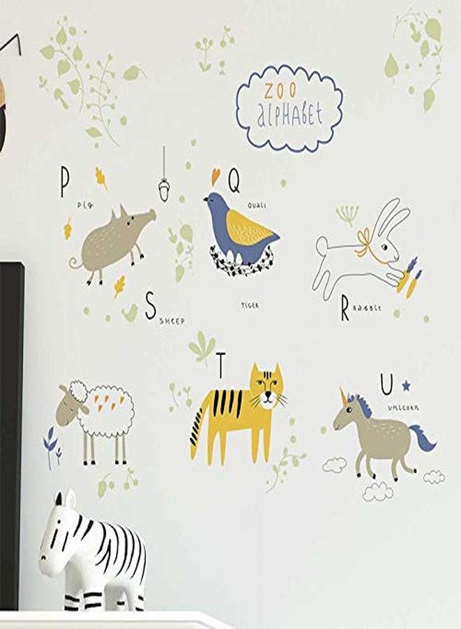 Pumkins Alphabet Zoo Animals Wall Stickers for Kids Room Decor Nursery Playroom Classroom Living Room Decoration Boho Wall Art-Self-Adhesive - Image 5