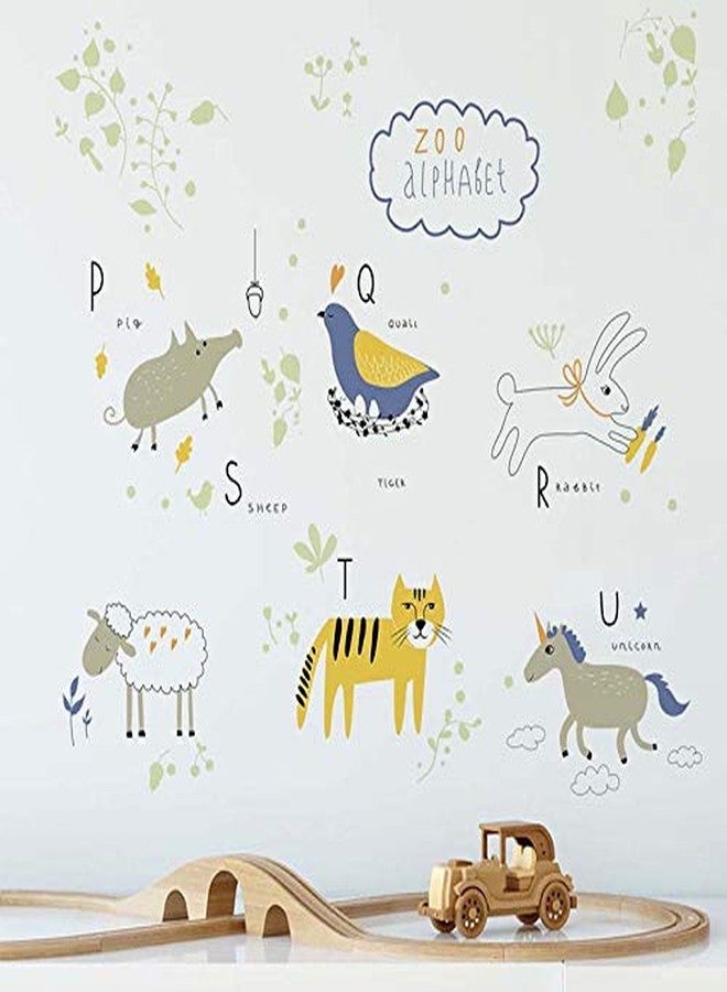 Pumkins Alphabet Zoo Animals Wall Stickers for Kids Room Decor Nursery Playroom Classroom Living Room Decoration Boho Wall Art-Self-Adhesive - Image 4