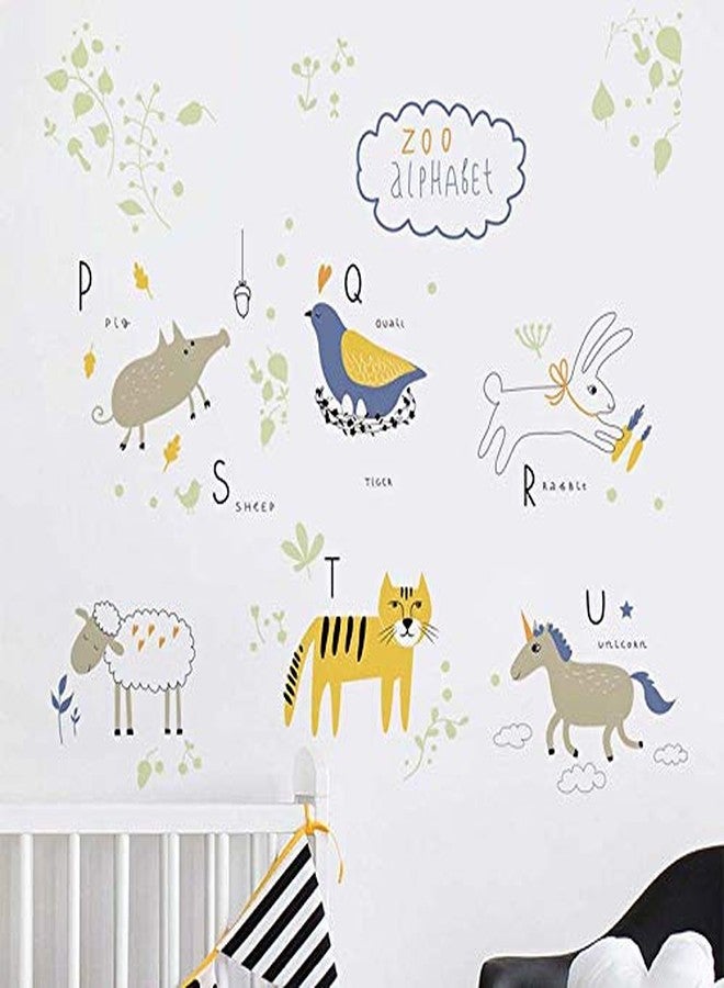 Pumkins Alphabet Zoo Animals Wall Stickers for Kids Room Decor Nursery Playroom Classroom Living Room Decoration Boho Wall Art-Self-Adhesive - Image 3