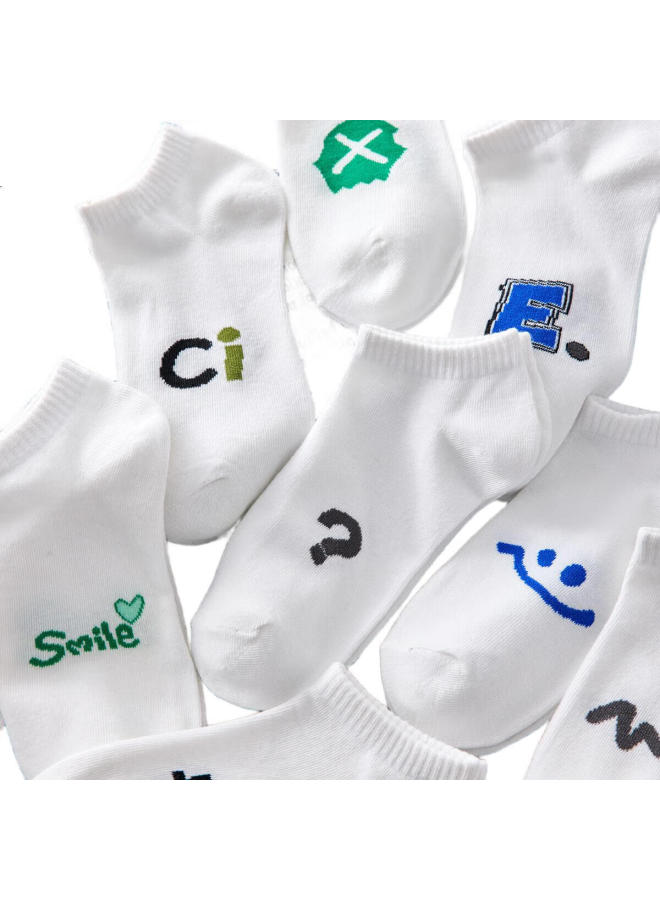 Modal 10 Pairs Men'S Summer Thin 7A Grade Antibacterial Odor-Resistant Sports Socks Student Trendy Short Tube Boat Socks - Image 1