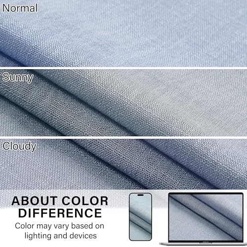 WEST LAKE 95 Inches Length Dusty Blue Bailey Pinch Pleated Full Blackout Curtain Panels with 100 Light Blocking Liners,Linen Textured Drape for Bedroom Living Room,Backtab Window Treatment,40"Wx95"Lx2 - Image 4