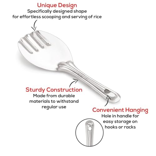 Expresso Stainless Steel Rice Panja Paddle Scooper Spatula Server Kitchen Utensils Pack of 1 - Image 5