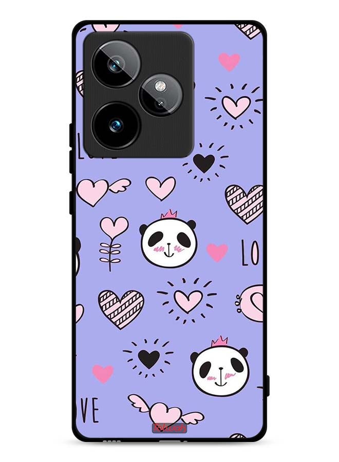 Tolwak Realme GT 7T 5G Protective Case Cover Love And Panda Doodle