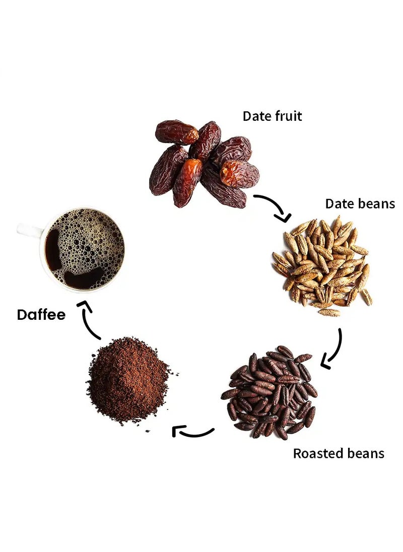 Daffee Decaf Coffee Alternative Made from Organic Date Beans with Natural Ginger -125g  - Image 4