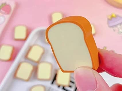 BRIKSHI Toast Bread Erasers Pencil Erasers Cute Bread Shape Eraser Student Supplies Eraser Gift Correction Supplies Rubber 4 Pcs Set - Image 4