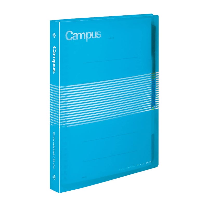 KOKUYO Campus B5 Slide Binder Notebook with 5 Tab Dividers, PP Cover, 26 Hole, 100 Sheets Capacity, Light Blue, Japan Import (RU-P334NLB) - Image 1